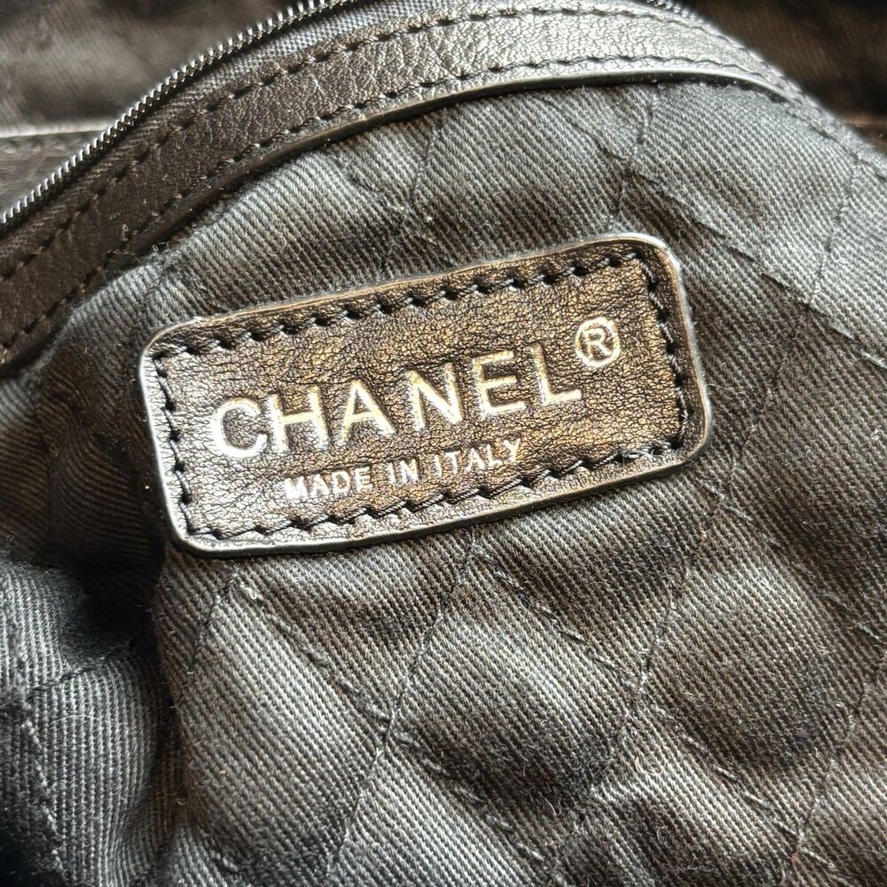 CHANEL Coco Mark Matelasse Boston Bag Travel Black Large Bowling Bag Authentic - Picture 5 of 16